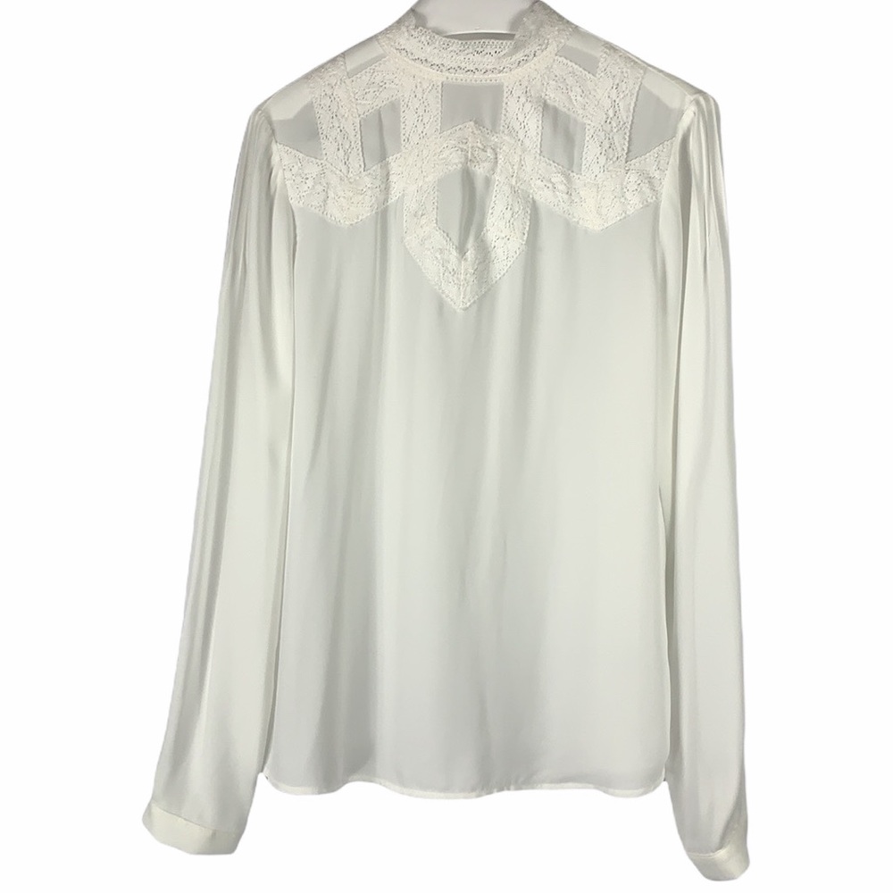 HALOGEN LACE CREPE BLOUSE